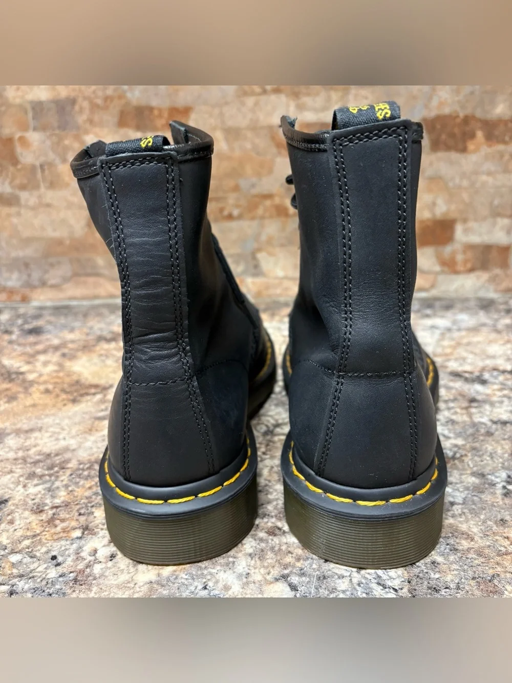 Dr Martens Black Leather Boots Mens Size 8